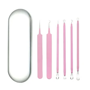 6 Pcs set Personal Use Acne Needle Set Blackhead Tweezers Blackhead Pimple Extractor Kit