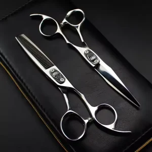 6.0 Inch Beauty Barber Scissors Flat Scissors Tooth Scissors with Logo