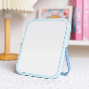 6.7 Inch Vanity Makeup Mirror with 1 Hanging Port 1 Travel Makeup Mirror with U Shaped Bracket Makeup Mirror for Desk