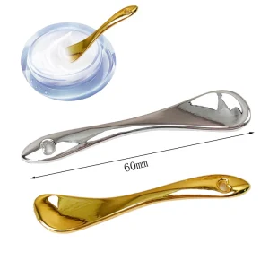 60mm Gold Zinc Alloy Anti Wrinkle Eye Cream Makeup Mini Spatula Anti Wrindle Digging Facial Spoon for Skincare