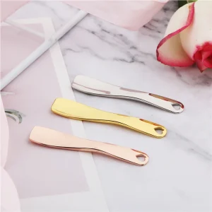 6CM Metal Face Scoop Gold Small Makeup Spoon Mini Face Cream Applicator Cosmetic Spatula for Facial Skin Care