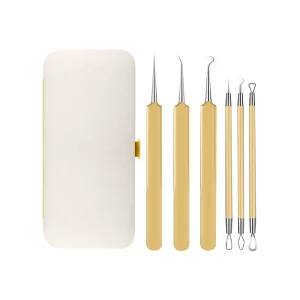 6PCS Professional Facial Beauty Device Acne Needle Tools Blackhead Pimple Treatment Set Comedone Pin Remover Tool