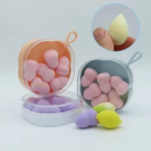 6pc Mini Makeup Sponge Box Hanging Packaging Egg Powder Puff Cosmetic Sponge Latex Free Wet Dry Foundation Facial Cosmetic
