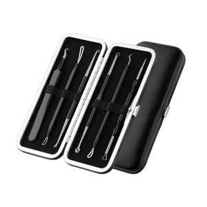 6pcs Stainless Steel Pimple Extractor Set Facial Care Powder Needle Blackhead Cleaner Tool Acne Treatment