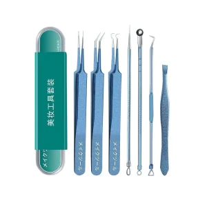 7 PCS Acne Needle Cell Clamp Set for Removing Blackheads Scraping Closing Mouth and Squeezing Acne Tools With Forceps