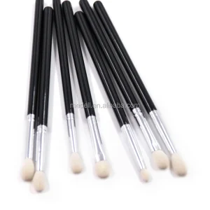 7 Pcs Black Makeup Brush Set Eyebrow Blending Lip Brush Eyeshadow Brush Set