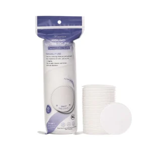 70mm 80pcs Organic Round Cotton Pads Disposable Biodegradable Skincare Eco Friendly 3Ply Makeup Remover Pads