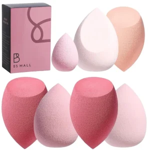 7PCS Pink Makeup Sponge Set Non Latex Custom Logo Soft Face Foundation Blending Makeup Foundation Sponge Set
