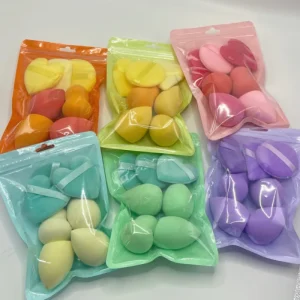 7pcs Beauty Blending Sponge Set for Loose Powder Makeup with Triangle and Drop Pattern
