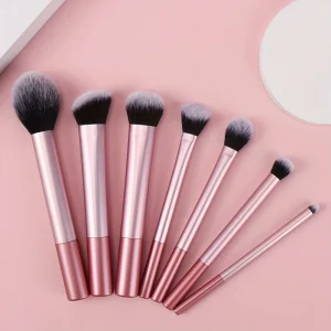 7pcs Large Long Tube Makeup Brush Set Face Powder Blush Contour Kabuki Brush Soft Eye Shadow Brush Cosmetic Brush Set