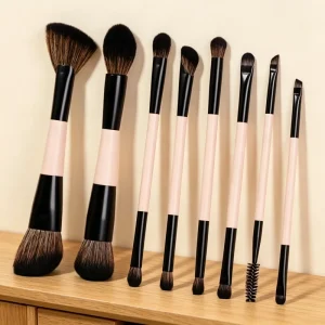 8 PCS Makeup Brushes Dense Fiber High Pickup Even Powder Laydown No Fallout Smooth Face Coverage Professional Makeup Brush Set