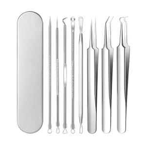 8 PCS SET Blackhead Remover Pimple Popper Tool Kit Blackhead Acne Removal Extractor Needle