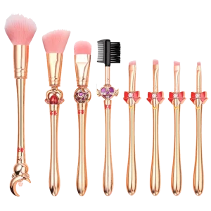 8 Pcs New Design Sailor Moon Face Makeup Brushes Set with Concealer and Shaving Brush