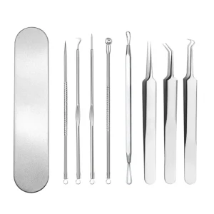 8 Pcs set Stainless Steel Acne & Blackhead Removal Needles Pimple Spot & Comedo Extractor Tools Pore Cleaner for Acne Treatment