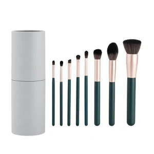 8 Piece Makeup Brush Set with Holder Face Eyes Brushes Ultra Soft Nylon Bristles Concealer Use Travel Size