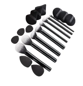 8 Piece Portable Makeup Brush Set Black Synthetic Hair Eyeshadow Brushes With Comfortable Face Tools