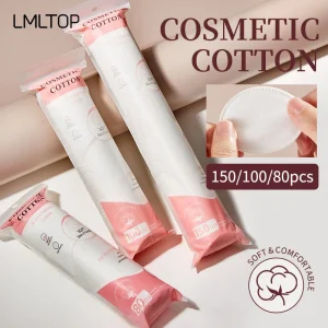 80 150pcs 5.8cm Skin Friendly Edge Pressing 3 Layer High Absorbency Cotton Pads Facial Makeup Wipes OEM ODM