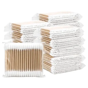 800pcs Bulk Custom Plastic Cotton Wooden Bamboo and Paper Stick Ear Cleaning Buds Absorbent Cotton for Makeup and Application