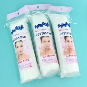 80PCS 3-Layer Cotton Pads 100% Nature Facial Round Cosmetic Clean Pad for Face Makeup Tools