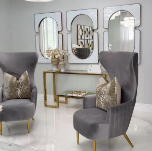 80x60CM Factory Price Large Modern Gold Metal Frame Wall Art Living Room Home Decor Hanging Mirror for Sale Dropshipping DDP