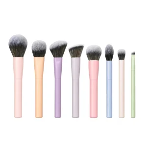 8Pcs Pastel Color Makeup Brush Set Soft Synthetic Brushes for Foundation Eyeshadow