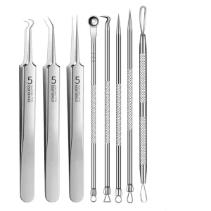 8pcs Beauty Care Acne Needle Pimple Extractor Kit Stainless Steel Blackhead Removal Tools