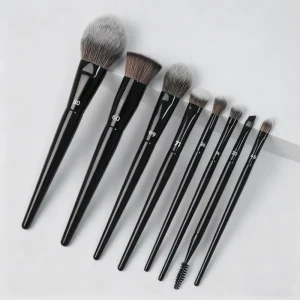 8pcs Black Makeup Brush Set Soft Synthetic Hair Cruelty Free for Foundation Blush Eyeshadow Concealer Custom Logo Brushes Face