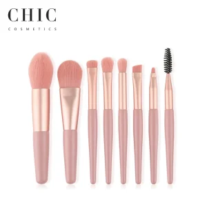 8pcs Makeup Brushes Set Custom Logo Soft Beginner Eyeshadow Foundation Brushes Cosmetic Bag Beauty Tools Face Shaving