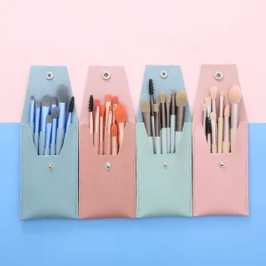8pcs Mini Makeup Brush Set Morandi Portable Macaron Eye Shadow Brush with Soft Hair