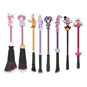 8pcs the Amazing Digital Circus Character Makeup Brush Set Colorful Cosmetic Brush Eyeshadow Brush Gift