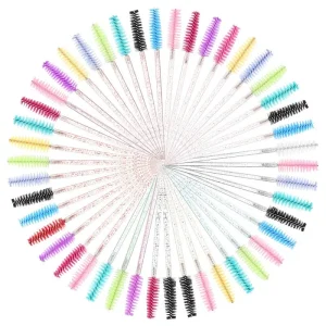 9.7cm Colorful Disposable Crystal Rod Eyelash Brush 10cm Curler Brush Set Mascara Eyebrow Comb Wand