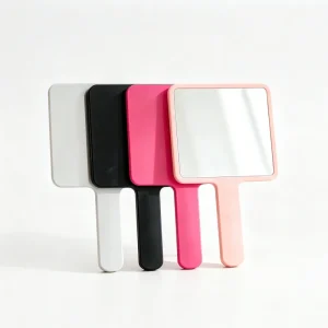 ABS Plastic HandHeld Mirror Custom Size Logo Personalized Portable Handheld Makeup Vanity Mirror