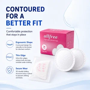 AFR 002 Disposable 3D Leak Proof Breast Pads 36pcs Soft Breathable Nursing Pads for Postpartum Breastfeeding