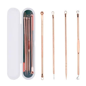 Acne Needle 4 Piece Set Blackhead Removal Clip Double Headed Pimple Popping Needle Acne Needle Acne Popping Tool