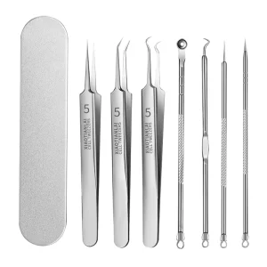 Acne Needle Blackhead Clip Remover Extraction Pore Clean Face Skin Care Cleansing Needle Blemish Removal Tool Blackhead Tweezers