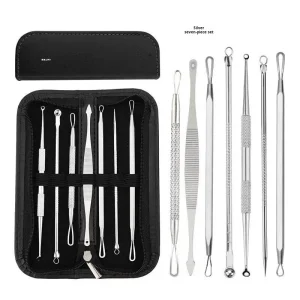 Acne Needle Set Cell Clip Tweezers Remove Fat Granules Blackheads Pimple Portable Acne Remover