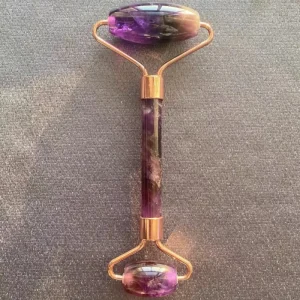 Amethyst Jade Roller Double-Head Facial Beauty Tool with Wireless Remote Control and Gua Sha Stick Set