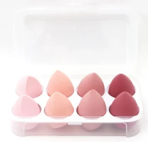 Antibacterial Washable Soft Pink Multi Colored Makeup Blender Sponges Set with Makeup Remover