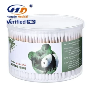 Applicator Cotton Swab Bud Q Tips Bamboo Stick Absorbent Cotton Tipped Plastic Box