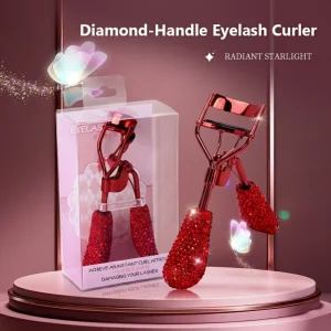 Asian Eyelash Curler Clean Makeup Premium Red Diamond Handle Doll Lashes with Shining Crystals Anime Lashes Makeup Tool