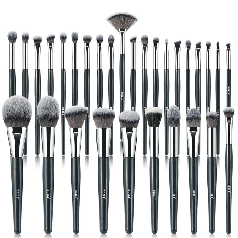 BEILI Professional 30piece Grey Makeup Brushes Set Foundation Powder Eyeshadow Blending Brush Set Make up Custom Logo