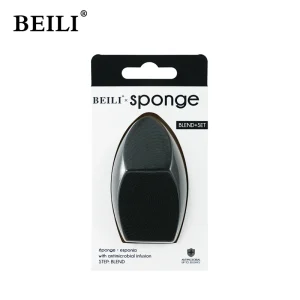 BEILI Special Shape Makeup Sponge 3 cut Non Latex Free Custom Logo Eco Friendly Cosmetic Blender With Special Packaging