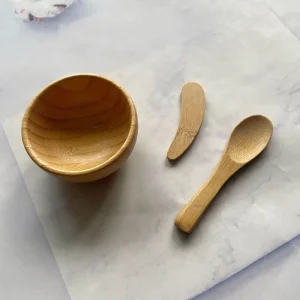 Bamboo Charcoal Fiber Facial Mask Bowl Set with Spoon Eco-friendly Natural Skin Care Cosmetic Tools