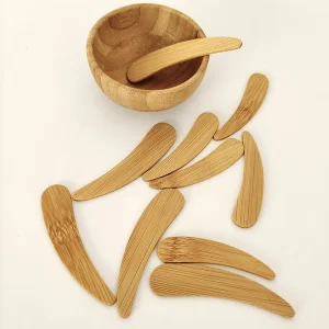 Bamboo Facial Mask Stick Spoon Mini Crescent Ice Cream Cosmetic Face Cream Scoop 10ml Minimalist Design Model