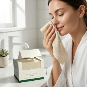 Bamboo Fiber Disposable Face Towel Thickened Soft Natural Color Eco friendly Cleansing Boxed