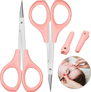 Beard Trimming Scissors Eyebrow Grooming Scissors with Cover