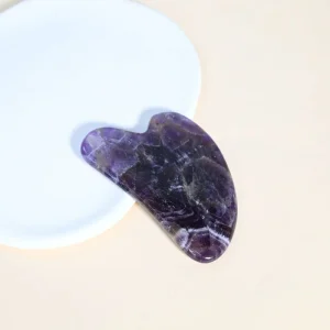 BeautifulGHM Purple Guasha Scraping Massage Tool Custom Jade Face Gua Sha Board Amethyst Gua Sha Stone for Face