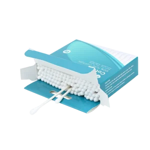 Beauty Makeup Remover Cotton Bud 100pcs Paper Stick Cotton Swab with Hanging Paper Box