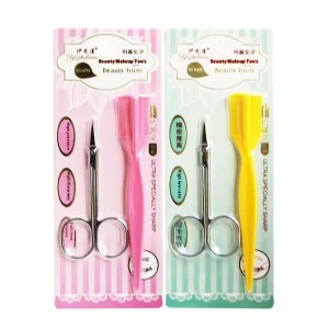Beauty Makeup Tools Small Combs and Scissors Set for Eyebrow Trimming for Manicure and Pedicure