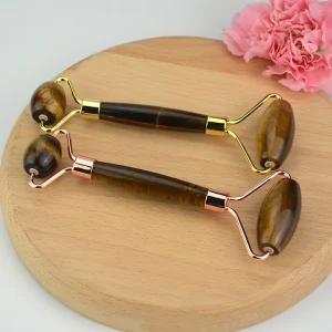 Beauty Products Tiger Eyes Facial Massage Roller Natural Anti Aging Jade Roller for Face and Body Skin Care Set